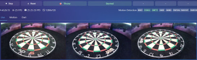 Autodarts Livebild mit Default Cam Einstellungen